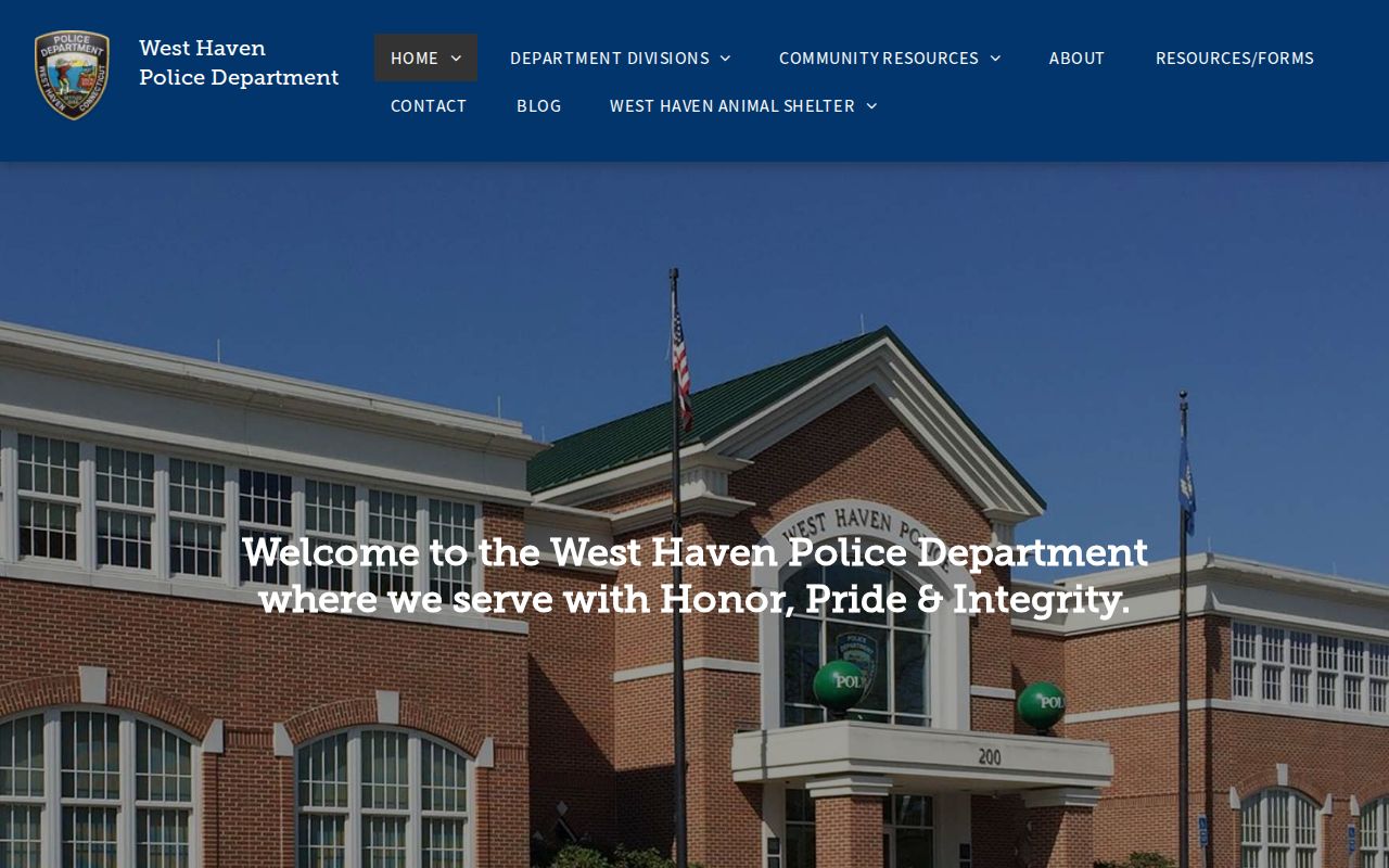 West Haven Police Department official website and headquarters information