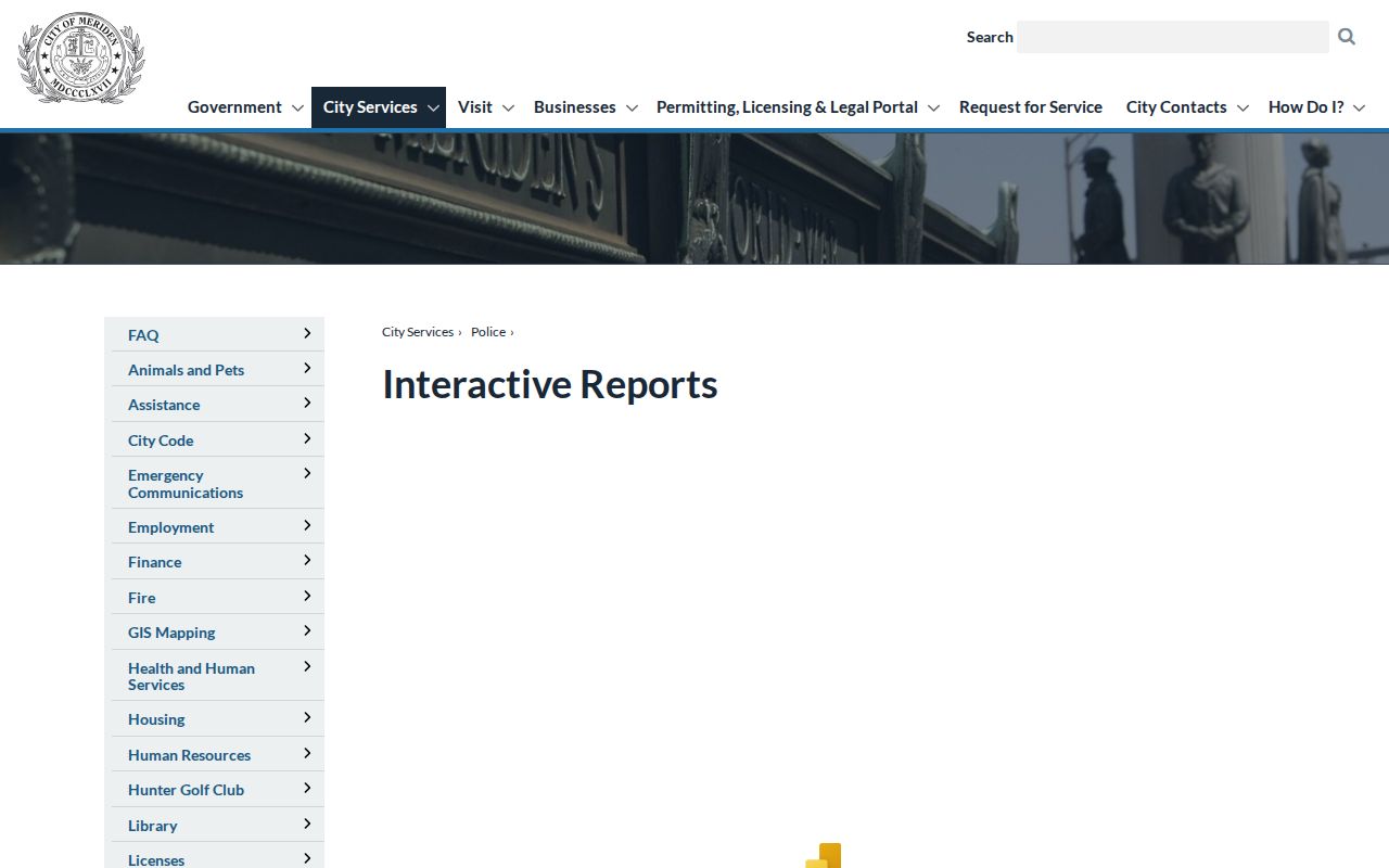 Meriden criminal history interactive police reports interface